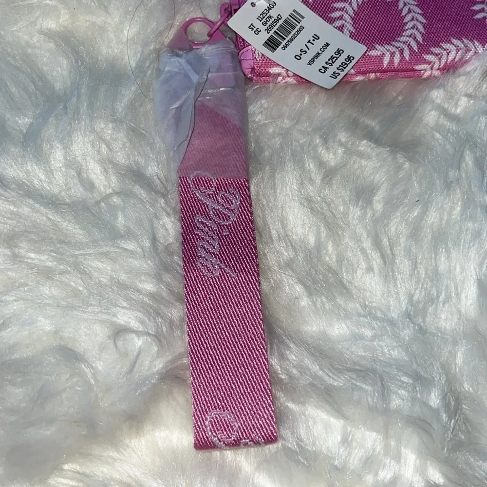 🆕 Victoria’s Secret Pink Zipper Pouch Accessories Make up Pink and White